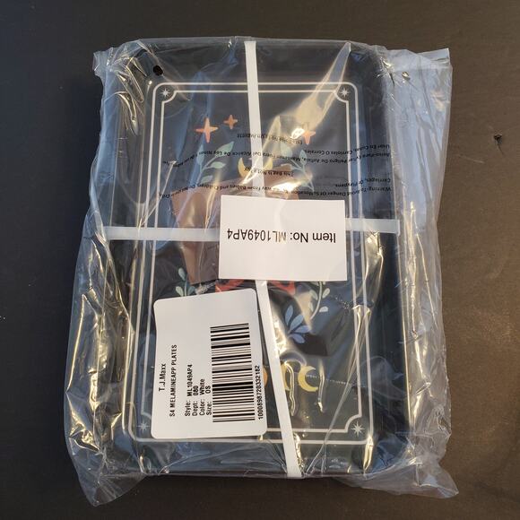 Tarot Card Melamine Plates Set 4 Appetizer Halloween Nicole Miller Rectangle New - Picture 2 of 7